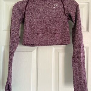 Gymshark Maroon Long Sleeve Crop Top